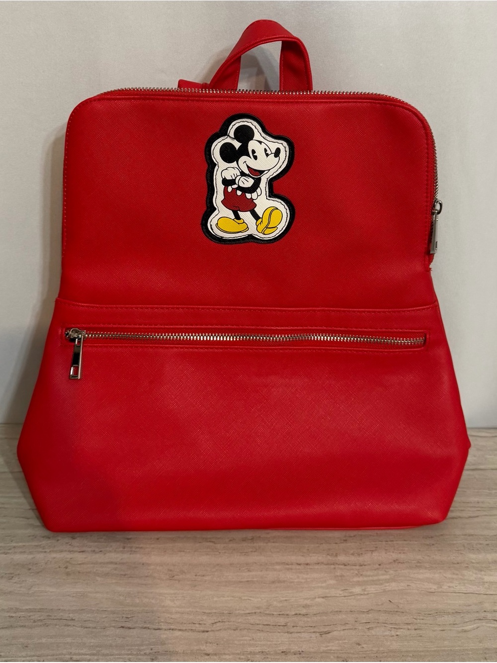 Disney Store Red Faux Leather Mickey Mouse Backpack
